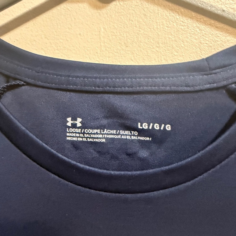 Under Armour Mens Navy Blue Graphic Logo Performance Training T-Shirt Large - Picture 4 of 6